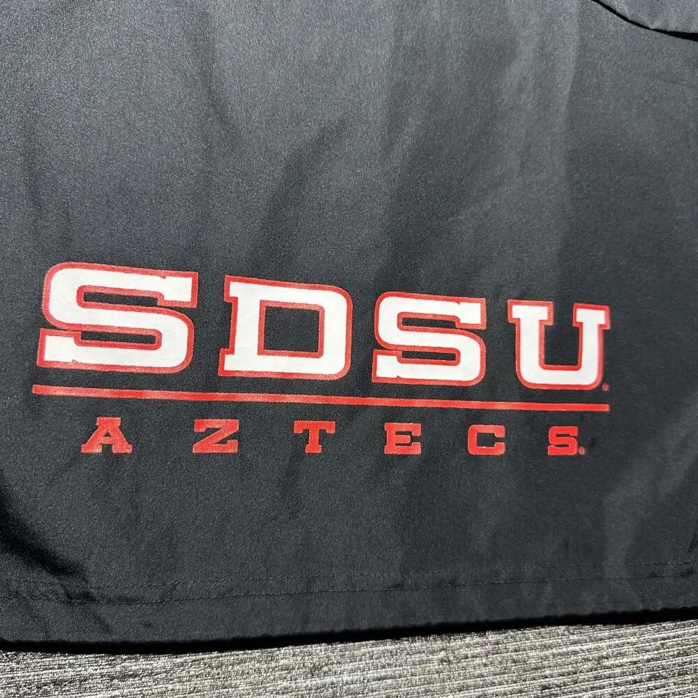 SDSU Jacket Adult Small Black Full Zip Windbreaker San Diego State Hooded Univer